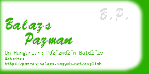 balazs pazman business card